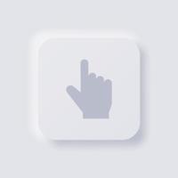 icono de gesto táctil con el dedo, diseño de interfaz de usuario suave de neumorfismo blanco para diseño web, interfaz de usuario de aplicación y más, botón, vector. vector