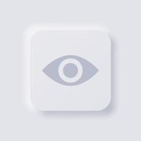 Eye Opener button icon, White Neumorphism soft UI Design for Web design, Application UI and more, Button, Vector. vector