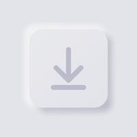 Download button icon, White Neumorphism soft UI Design for Web design, Application UI and more, Button, Vector. vector