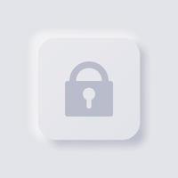 Padlock Icon, White Neumorphism soft UI Design for Web design, Application UI and more, Button, Vector. vector