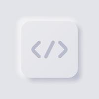 self-closing tag icon, White Neumorphism soft UI Design for Web design, Application UI and more, Button, Vector. vector