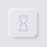 Hourglass Icon, White Neumorphism soft UI Design for Web design, Application UI and more, Button, Vector. vector