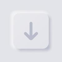 Download button icon, White Neumorphism soft UI Design for Web design, Application UI and more, Button, Vector. vector