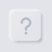 Question mark button icon, White Neumorphism soft UI Design for Web design, Application UI and more, Button, Vector. vector