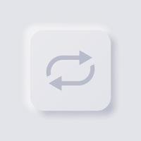 Repeat button icon, White Neumorphism soft UI Design for Web design, Application UI and more, Button, Vector. vector