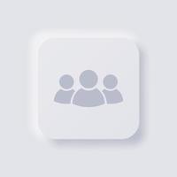 Group of people Icon, White Neumorphism soft UI Design for Web design, Application UI and more, Button, Vector. vector