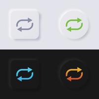 Repeat symbol button icon set, Multicolor neumorphism button soft UI Design for Web design, Application UI and more, Button, Vector. vector
