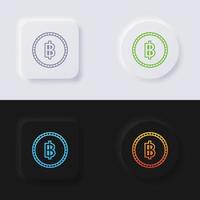 Thai baht currency symbol coin button icon set, Multicolor neumorphism button soft UI Design for Web design, Application UI and more, Button, Vector. vector