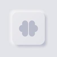 icono del cerebro, diseño de interfaz de usuario suave de neumorfismo blanco para diseño web, interfaz de usuario de aplicación y más, botón, vector. vector