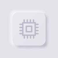 CPU icon, White Neumorphism soft UI Design for Web design, Application UI and more, Button, Vector. vector