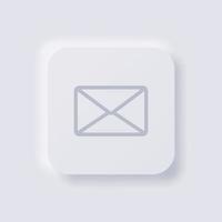 Envelope icon, White Neumorphism soft UI Design for Web design, Application UI and more, Button, Vector. vector