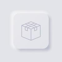 Box icon, White Neumorphism soft UI Design for Web design, Application UI and more, Button, Vector. vector