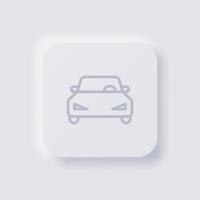 icono de coche, diseño de interfaz de usuario suave de neumorfismo blanco para diseño web, interfaz de usuario de aplicación y más, botón, vector. vector