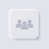 A group of people icon, White Neumorphism soft UI Design for Web design, Application UI and more, Button, Vector. vector