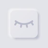 Close eye button icon, White Neumorphism soft UI Design for Web design, Application UI and more, Button, Vector. vector