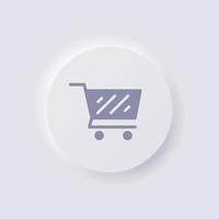 Shopping cart icon, White Neumorphism soft UI Design for Web design, Application UI and more, Button, Vector. vector