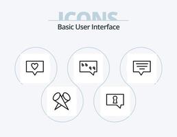 paquete de iconos de línea básica 5 diseño de iconos. . . mensaje. cotizar. burbuja vector