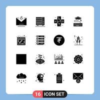 paquete de iconos vectoriales de stock de 16 signos de línea y símbolos para comentarios graduación astrología educación clave elementos de diseño vectorial editables vector