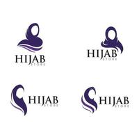 ilustración de icono de plantilla de logotipo de hijab vector