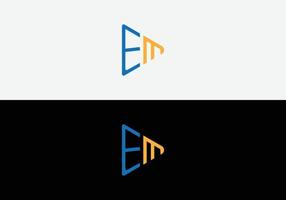 Abstract em letter minimalist emblem logo design vector