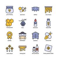 honey set icon, isolated honey set sign icon, icon color editable. vector illustration