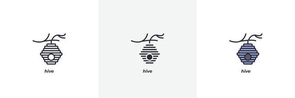 hive icon. Line, solid and filled outline colorful version, outline and filled vector sign. Idea Symbol, logo illustration. Vector graphics