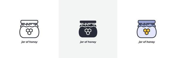 jar of honey icon. Line, solid and filled outline colorful version, outline and filled vector sign. Idea Symbol, logo illustration. Vector graphics