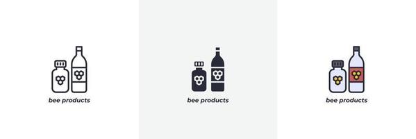 icono de productos de abeja. línea, versión en color de contorno sólido y relleno, contorno y signo de vector relleno. símbolo de idea, ilustración de logotipo. gráficos vectoriales