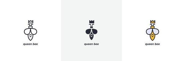 queen bee icon. Line, solid and filled outline colorful version, outline and filled vector sign. Idea Symbol, logo illustration. Vector graphics