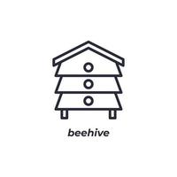 Vector sign beehive symbol is isolated on a white background. icon color editable.