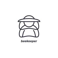 Vector sign beekeeper symbol is isolated on a white background. icon color editable.