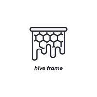 Vector sign hive frame symbol is isolated on a white background. icon color editable.