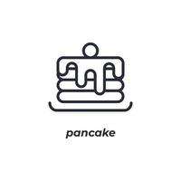 Vector sign pancake symbol is isolated on a white background. icon color editable.