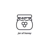 Vector sign jar of honey symbol is isolated on a white background. icon color editable.