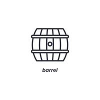 Vector sign barrel symbol is isolated on a white background. icon color editable.