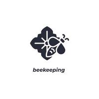 Vector sign beekeeping symbol is isolated on a white background. icon color editable.
