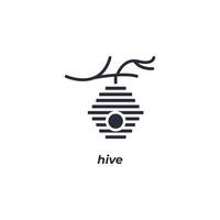 Vector sign hive symbol is isolated on a white background. icon color editable.