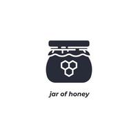 Vector sign jar of honey symbol is isolated on a white background. icon color editable.