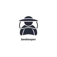 Vector sign beekeeper symbol is isolated on a white background. icon color editable.