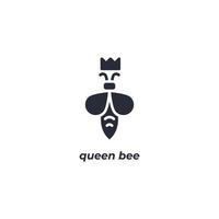 Vector sign queen bee symbol is isolated on a white background. icon color editable.