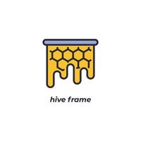 Vector sign hive frame symbol is isolated on a white background. icon color editable.