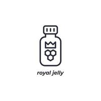 Vector sign royal jelly symbol is isolated on a white background. icon color editable.