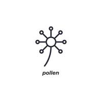 Vector sign pollen symbol is isolated on a white background. icon color editable.