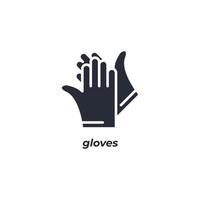 el símbolo de guantes de signo vectorial está aislado en un fondo blanco. color de icono editable. vector