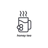 Vector sign honey tea symbol is isolated on a white background. icon color editable.