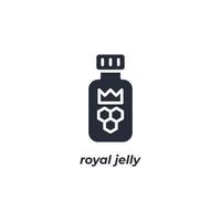 Vector sign royal jelly symbol is isolated on a white background. icon color editable.