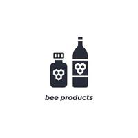 Vector sign bee products symbol is isolated on a white background. icon color editable.