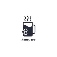 Vector sign honey tea symbol is isolated on a white background. icon color editable.