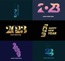 Big Set of 2023 Happy New Year logo text design 2023 number design template vector