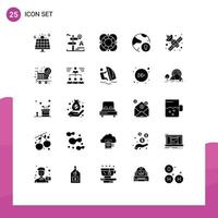 Universal Icon Symbols Group of 25 Modern Solid Glyphs of padlock internet home global outline Editable Vector Design Elements